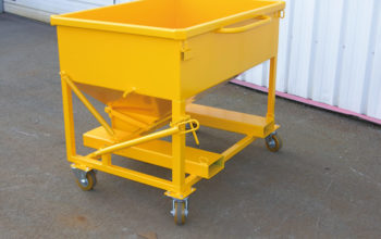 Benne auto-basculante mobile jaune industrielle